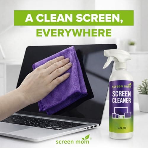 Screen Mom Screen Cleaner Spray and Microfiber Cloth 16oz Screen Cleaner Spray and Wipe for TV, Laptop, Computer, Phone, iPad, Car Screen Cleaning Kit Electronic Cleaner Spray — view 5
