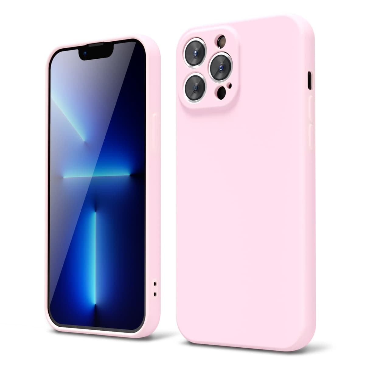oakxco for iPhone 17 Pro Max Phone Case Liquid Silicone, Cute Thin Slim Grip Soft Rubber Gel for Women Men, Smooth Matte TPU Plain Solid Color Girly Simple Case with Camera Cover, Light Pink — view 1632
