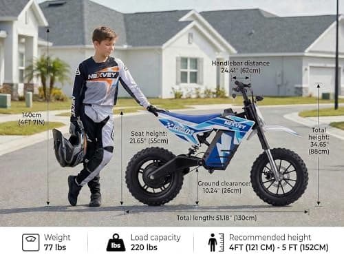 Product Image SPARK03 Electric Dirt Bike for Kids Age 8-14, 1000W Peak Motor, Dual Suspension, 3 Speed Modes, 22Mph – 48V/13AH Long Range Ride with Dual Disc Brake & Shock Absorber,RTR Bike for Gifts — view 2