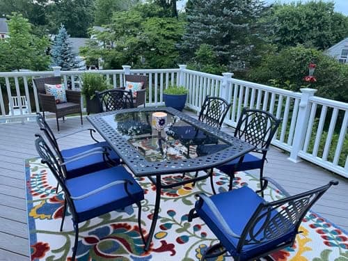 FLYMEI Outdoor Cushion Cover, Patio Loveseat Cushion Covers Only, Water Resistant Patio Cushion Slip Cover (21'' X 19'' X 3'' 4Pack, Royal Blue) — view 6