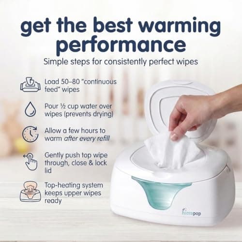 Hiccapop Baby Wipe Warmer and Baby Wet Wipes Dispenser | Baby Wipes Warmer for Babies | Diaper Wipe Warmer with Changing Light, White — view 6