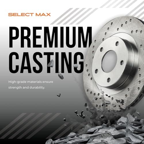 MAX Advanced Brakes - Brake Kit For 2014-2023 Jeep Cherokee (w/Dual Piston Fr Caliper)| Carbon Ceramic Brake Pad and Rotor Kit Front and Rear| Daily Performance Cross-Drilled Brake Rotors — view 7