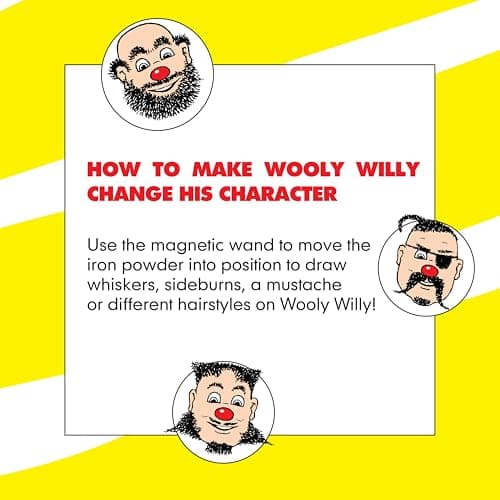 Original Wooly Willy, Magnetic Personalities – Drawing Kit, Arts and Crafts, Fidget Toys for Kids, Draw on Wooly’s Face, Portable, Easy to Use, Zero Mess Drawing, Screen-Free Toys, Ages 3+ — view 4