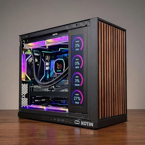 KOTIN Prebuilt Gaming PC RTX 5070 12GB, Ryzen 7 9700X, 32GB DDR5, 1TB SSD — view 3
