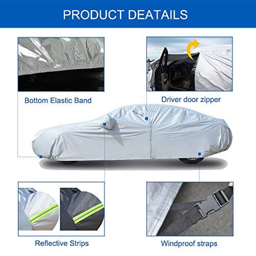 Koukou SUV Car Cover Custom Fit Audi Q5 2008-2025, Waterproof Car Cover All Weather for Automobiles Outdoor Indoor with Zipper Door, Sun Rain Dust Snow Protection. — view 4