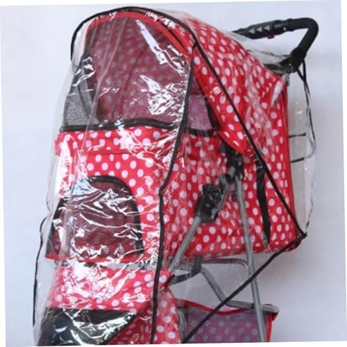 Stroller Rain Cover for Pets - Transparent Waterproof PU Dustproof, Wide Compatible Dog Cat Pushchair Accessory — view 2