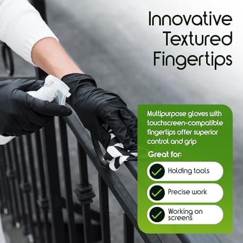 Inspire HEAVY DUTY 6Mil ORIGINAL Quality Stretch Nitrile Gloves Black Disposable Latex Free | Food, Industrial, Mechanic Tattoo (6Mil Black, Small) — view 6