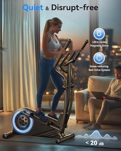 Niceday Elliptical Exercise Machine, Elliptical Machine for Home, Magnetic Elliptical Trainer with 15.5IN Stride, 16 Resistance Levels, 400LBS Loading Capacity Brown — view 2