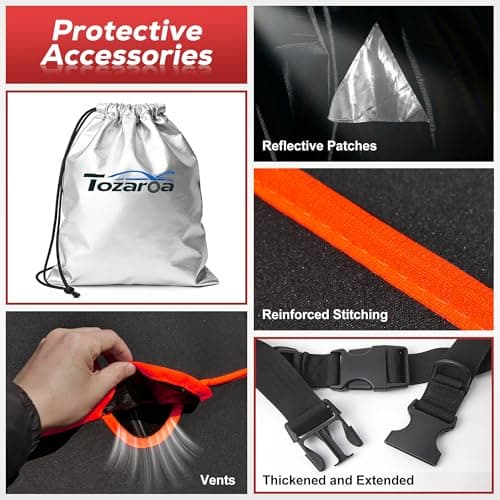 Tozaroa Hail Protector Car Cover for Sedan(Length:186"-203"),Waterproof All-Weather Outdoor Anti Hail Thick Multi-Layered EVA with Sun Visor&Storage Bag for Camry, Model 3, Accord, K5 etc — view 4