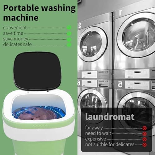 Portable Washing Machine, 20L Foldable Mini Washer and Dryer with 3 Modes Deep Cleaning, Upgraded Collapsible Laundry for Hotel, Apartment, Home and Travel — view 3