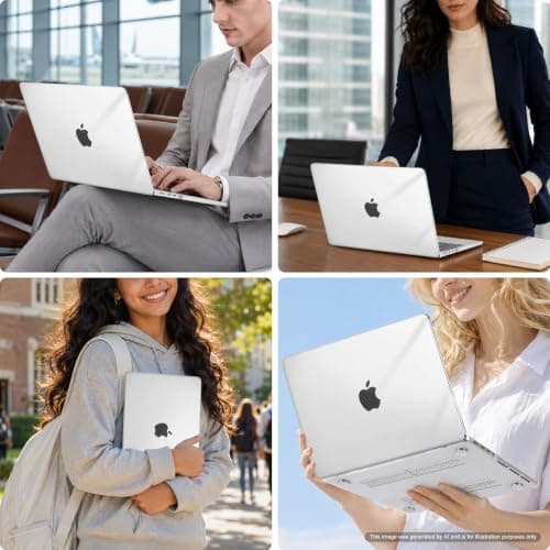 MOSISO Compatible with MacBook Pro 14 inch Case M5 2026 M4 M3 M2 M1 2025-2021 A3427 A3426 A3434 A3112 A3185 A3401 A2918 A2992 A2779 A2442, 4 in 1 Kit Protective Hard Shell Case Cover, Crystal Clear — view 5