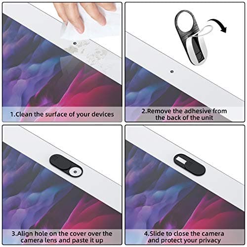 Webcam Cover,Ultra-Thin Camera cover Slide compatible with Laptop,MacBook,Computer,Laptops,PC,Apple Devices,and Tesla Model 3/Y Interior Cabin Camera,0.03in Thick Web Blocker Protect Your Privacy — view 5