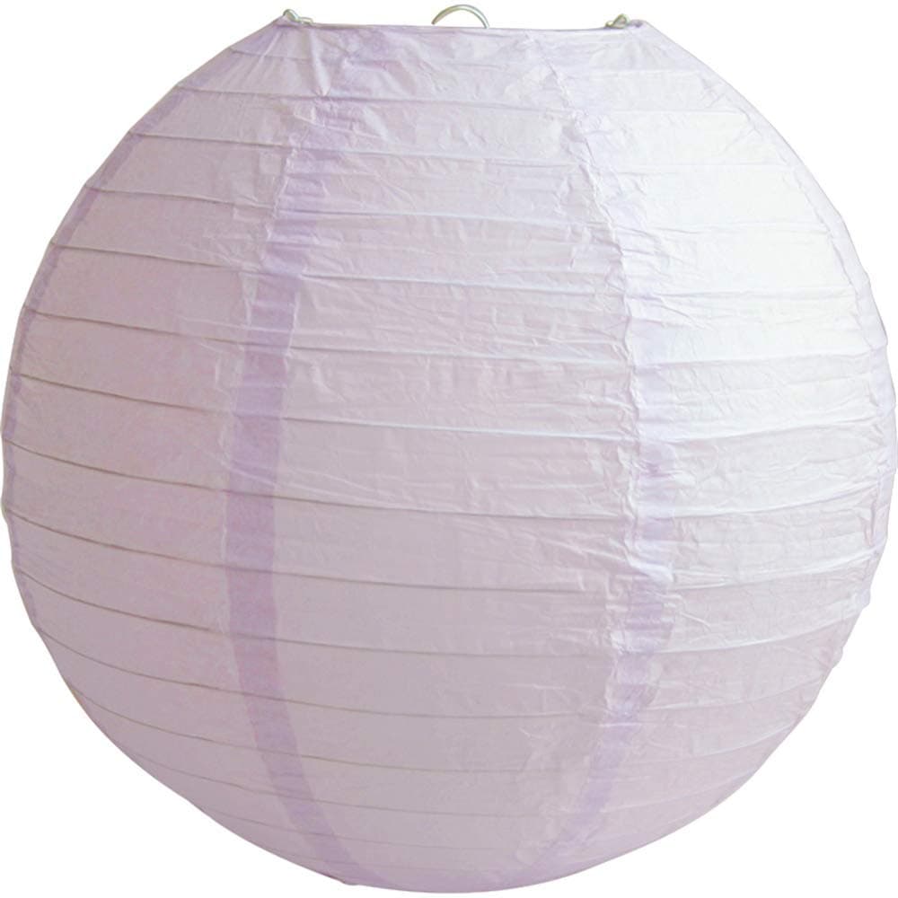 Time to Sparkle Tissue Paper Round Lanterns LampShade Lamp Shade Wedding Birthday Party Decoration | Light Purple, 8"(20cm) | — view 2