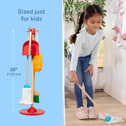 Melissa & Doug Dust Sweep Mop, 6-Pc. Toddler Cleaning Set with Kids Broom & Accessories, Preschool Learning Activities & Kids Toys for Girls & Boys 3+ — view 5