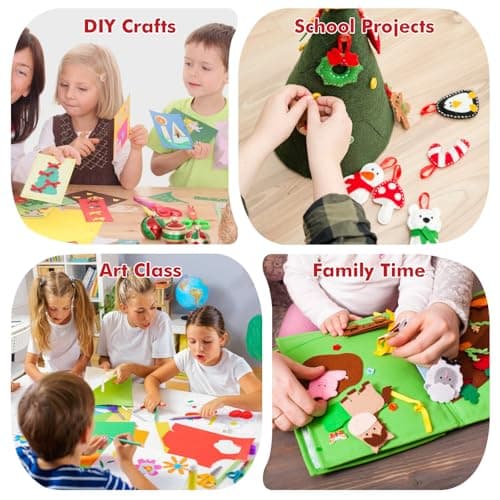 42 pcs Felt Fabric Sheet 4"x4" Assorted Color DIY Craft Squares Nonwoven 1mm Thick — view 3