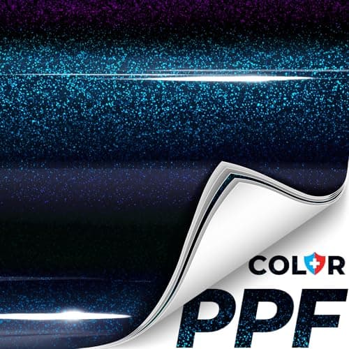 ColorFusion PPF by VViViD, Gloss Cosmic Blue Dry Apply PPF Vinyl Car Wrap Roll 1ft x 5ft — view 8