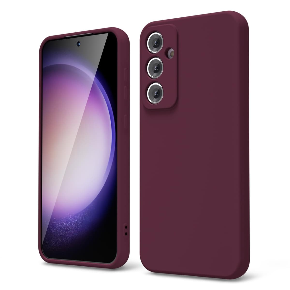 oakxco for Samsung Galaxy S23 Phone Case Liquid Silicone,Cute Thin Slim Soft Rubber TPU Plain Smooth Gel Cover for Women Girl Aesthetic Design, Matte Solid Protective & Shockproof, Burgundy Plum Wine — view 293