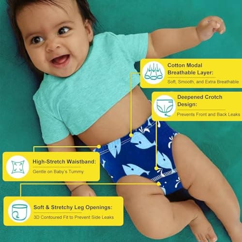 Upairy Training Pants for Boys Girls,Toddler Potty Training Underwear,Leakproof Reusable Kid Confident Panties,Children's Potty Underwear 100% Cotton for 2T-6T(10PCS,M) — view 5