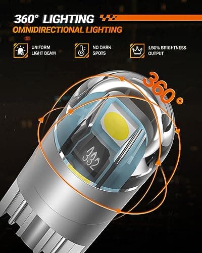 SEALIGHT 194 LED Bulb 6000K White, License Plate Light, Dome Light, T10 168 2825 W5W 3030 Bright Chips Wedge for Replacement Light Bulb, Map Trunk Door Courtesy Dash LED Light Bulb,Pack of 10 — view 6