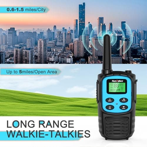 Walkie Talkies Long Range for Adult, MT10 Rechargeable Walkie Talkies FRS Two Way Radio, NOAA, 1200mAh Li-ion Battery USB-C Cable, LED Flashlight, VOX Walkie Talkie for Hiking Camping 3Pack — view 4