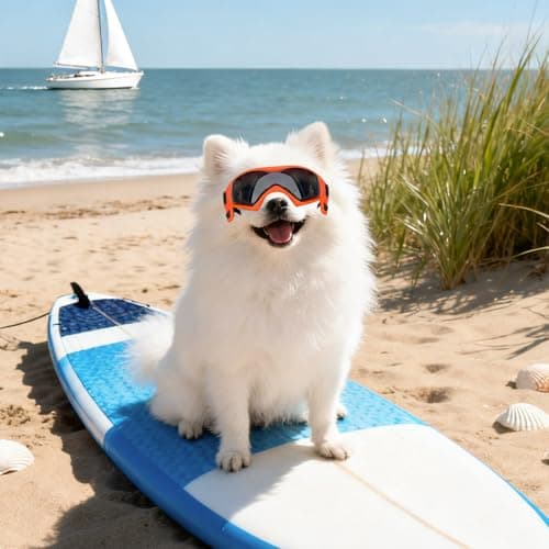 PETLESO Dog Goggles Small Breed, XS Dog Sunglasses Chihuahua Glasses Anti-UV Eyes Protection for XSmall Pets Tiny Dogs Cats, Orange XS