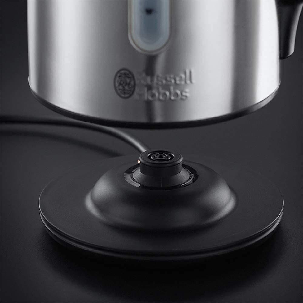 Russell Hobbs Brushed Stainless Steel Electric 1.7L Cordless Kettle (Quiet & Fast Boil 3KW, Removable washable anti-scale filter, Push button lid, Perfect pour spout) 20460 — view 3