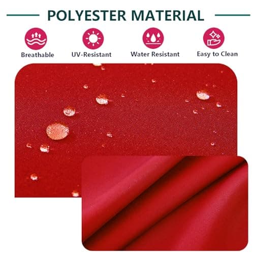 FLYMEI Patio Cushion Covers 25x25x5 Waterproof Outdoor Cushion Cover Replacement 2Packs Outdoor Seat Cushion Slipcover for Rattan Chair Sofa, Red — view 3