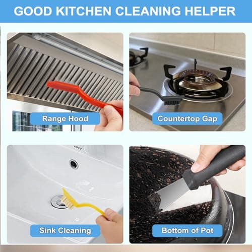 Dfacio 11Pcs Crevice Cleaning Brush Set, Hard Bristle Cleaning Supplies for Kitchen, Bathroom, Corner, Grout, Sink — view 3