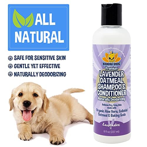 Bodhi Dog Premium Lavender Oatmeal Shampoo & Conditioner - Organic Formula for Dogs, Cats & Pets - Hypoallergenic, Soothes Dry, Itchy Skin & Supports Skin Health - Made in USA (8 Fl Oz) — view 4