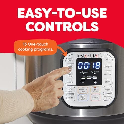 Instant Pot Duo 7-in-1 Electric Pressure Cooker, Slow Cooker, Rice Cooker, Steamer, Sauté, Yogurt Maker, Warmer & Sterilizer, Includes App with Over 800 Recipes, Stainless Steel, 8 Quart — view 3