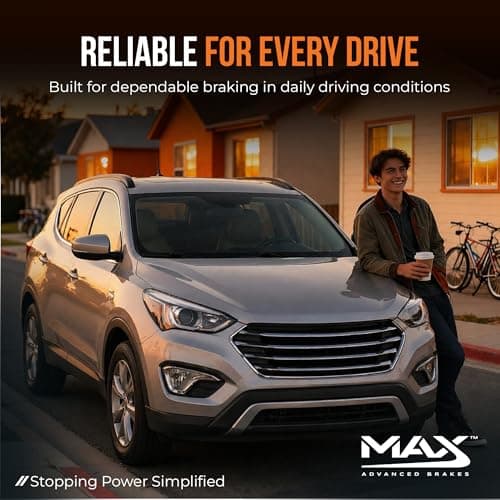 MAX Advanced Brakes Brake Kit for 2013 to 2018 Hyundai Santa Fe Sport & 2014 to 2020 Kia Sorento,Brake and Rotor Kit Front and Rear, Carbon Ceramic, Rotors and Pads — view 2
