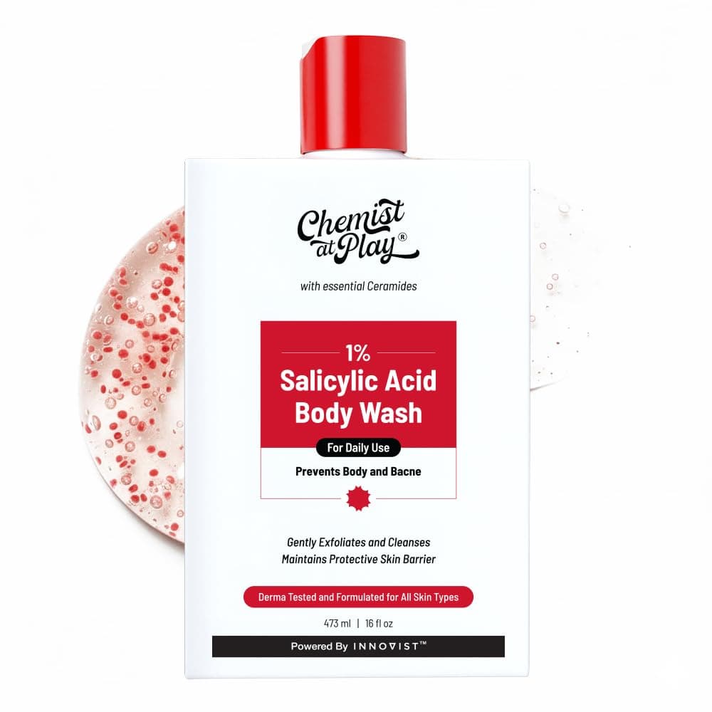 Chemist at Play 1% Salicylic Acid Body Wash | Helps Prevent Back & Body Acne Smoothens Bumpy Texture | For Sweaty Oily Normal and Dry Skin | Paraben and SLS Free | Suitable for Men and Women | 236 ml — view 6