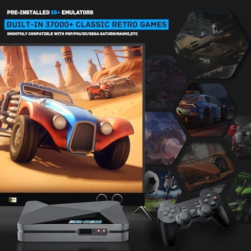 Kinhank Super Console X2 PRO Retro Game Console with 37,000+Games,Plug&Play Video Game Console,EmuElec 4.5/Android 9.0/CoreE,4K HD Emulator Console Compatible with Most Emulators,2.4+5G,BT 5.0