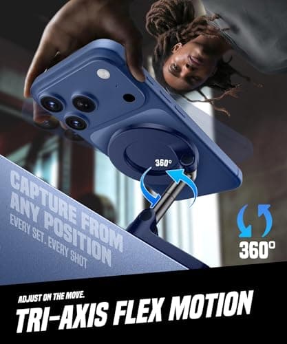 GolbinBox Magnetic Gym Phone Holder for MagSafe, All Metal Dual-Magnet Mount for iPhone and Android, 360° Adjustable Tri-Axis, Gym Essentials for Bodybuilder Men Women Recording Fitness Exercise,Blue — view 2
