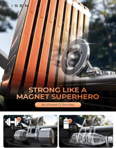 LISEN for MagSafe Car Mount 2 Pack, Classic Magnetic Phone Holder for Car, Car Phone Holder Mount, Dash Car Accessories Gifts for Women Men, for iPhone 17 Pro Max Air 16 15 14 13 12 — view 3