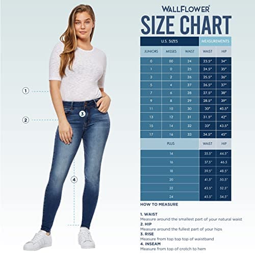 WallFlower Luscious Curvy Bootcut Jeans for Women Mid-Rise Insta Stretch Denim in Petite, Midsize, Plus Size, Juniors Jeans, Jenna, 16 Plus Long — view 5