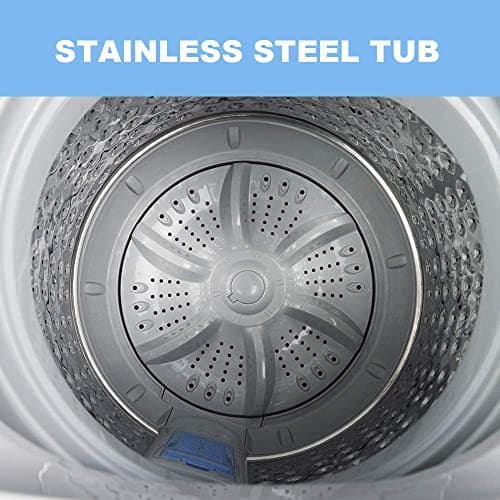 Panda 1.34 Cu.ft Portable Washing Machine, Fully Automatic Laundry Washer with Built-in Drain Pump, Top Load Clothes Washer 10 LBS Load Volume for Apartment and Household, Blue Transparent Lid — view 4