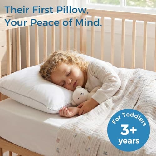 Sasttie Toddler Pillow Inserts Set of 2, 3 Year Old to 5, 13x18 Baby Pillows for Sleeping, Travel, School - CPC and Oeko-Tex Certified Down Alternative Plump Filling - Machine Washable, 2 Pack — view 4