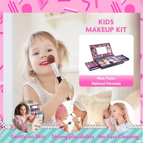 L.O.L Surprise! All-in-One Kids Cosmetic Compact Set Includes Washable Lip Gloss, Eye Shimmer, Cheek Shimmer, Brushes Colorful Portable Beauty Set for Girls, Kids, and Toddlers Ages 5+ by Townley Girl — view 4