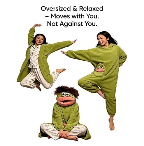 Big Mouth Monster Onesie,Cozy Home Loungewear,Soft Fabric,Long (Purple,X-Large) — view 5
