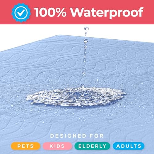 Utopia Bedding (Pack of 4) Waterproof Incontinence Pads Quilted Washable & Absorbent Bed Pad for Adults and Kids 34 x 36 inches (Blue) — view 5