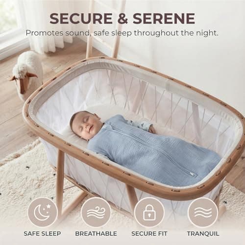 BSTOPPT 2 Pack Baby Sleep Sack 18-24 Months 100% Organic Cotton Muslin Baby Sleeping Bag 2-Way Zipper Wearable Blankets TOG 0.3 (White & Light Gray, X-Large) — view 4
