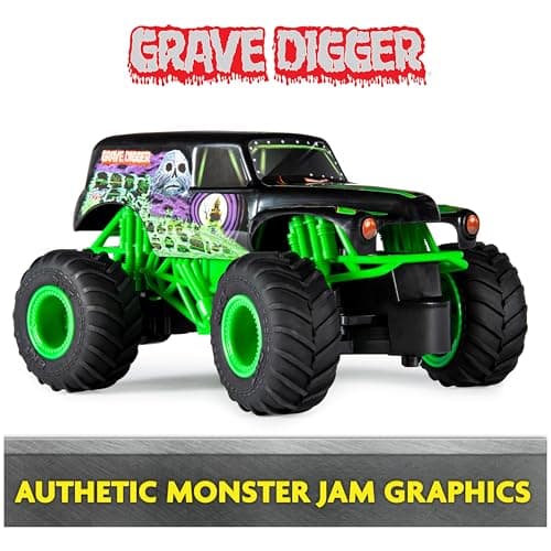 Monster Jam , Official Grave Digger Remote Control Monster Truck Toy, 1:24 Scale, 2.4 GHz, for Ages 4 and Up — view 3