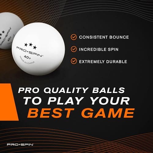 PRO-SPIN Ping Pong Paddles - High-Performance Set with Premium Table Tennis Rackets, 3-Star Ping Pong Balls, Compact Storage Case | Professional Quality Ping Pong Paddle Set (Red, 2-Player Set) — view 5