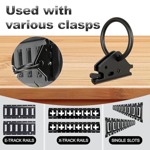 Haaifroe 20 Pack Black E-Track O Ring, Steel E Track Tie Down Anchors Secure for Trailers Flatbeds Pickup Trucks — view 5