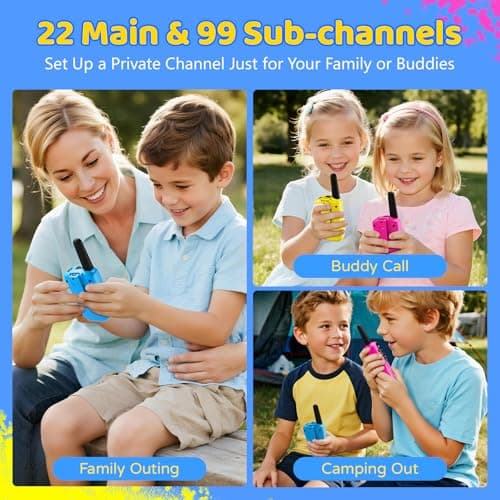 Rechargeable Walkie Talkies for Kids Games Outdoor Toys for 3-12 Year Old Boys Girls, 3 Miles Range Walkie Talkie to Camping, 4 Year Old Girl Gifts for 3 4 5 6 7 8 9 Year Old Boy Girl Gift — view 2