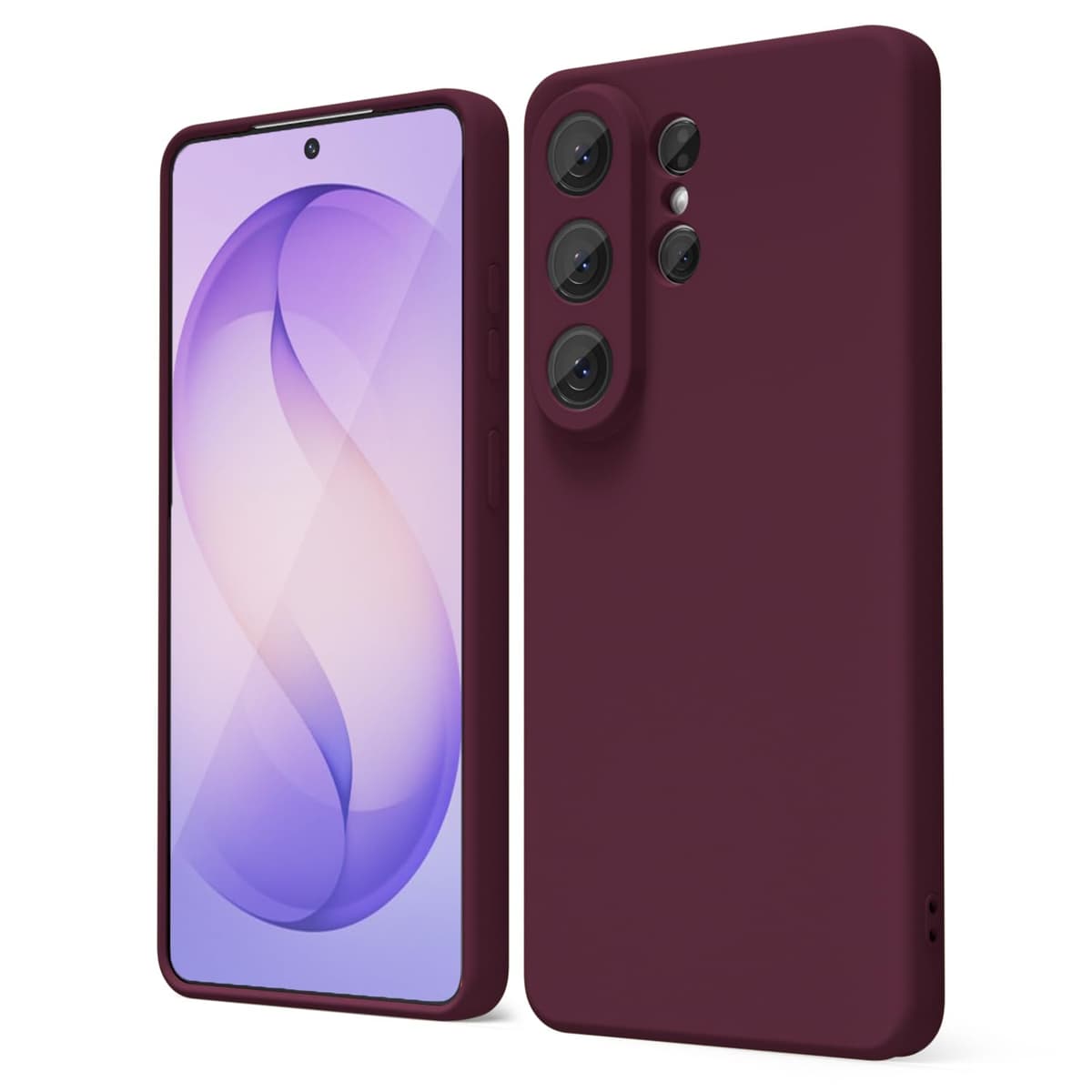 oakxco for Samsung Galaxy S23 Phone Case Liquid Silicone,Cute Thin Slim Soft Rubber TPU Plain Smooth Gel Cover for Women Girl Aesthetic Design, Matte Solid Protective & Shockproof, Burgundy Plum Wine — view 26