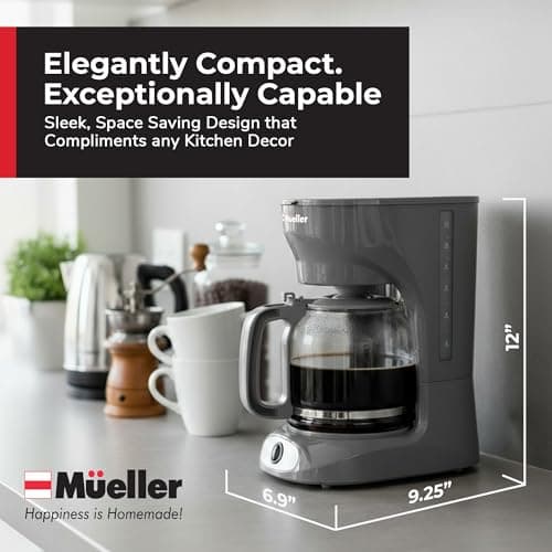 MUELLER HOME 12-Cup Drip Coffee Maker, Gray — view 6