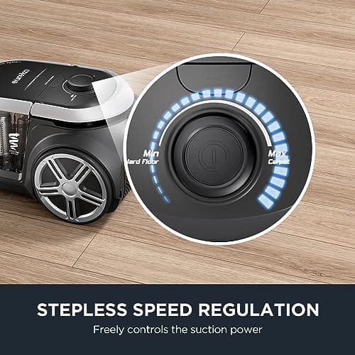 Eureka Bagless Canister Vacuum Cleaner, Lightweight Vac for Carpets and Hard Floors, Silver with Black, NEN180 — view 3