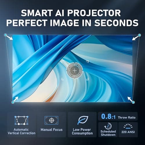 [Officially-Licensed App & Manual Focus] Ivory White Smart Mini Projector with WiFi and Bluetooth, Full HD 1080P Support, XuanPad Movie Projector, Portable Outdoor Projector with 210° Stand — view 4